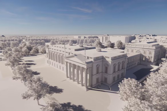 Una representación que muestra la adición propuesta a la Casa Blanca.