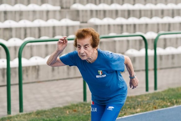 Mazzenga se muestra en el entrenamiento en Padua, Italia.