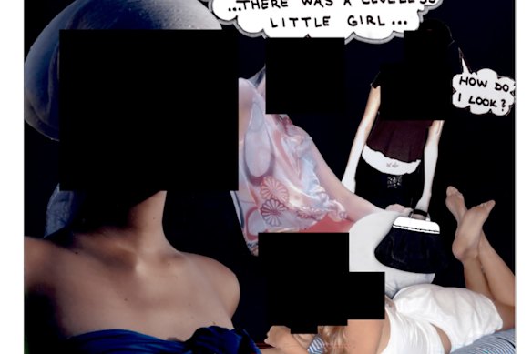 Una de las páginas del álbum de recortes que se burla de una niña en los archivos publicados.